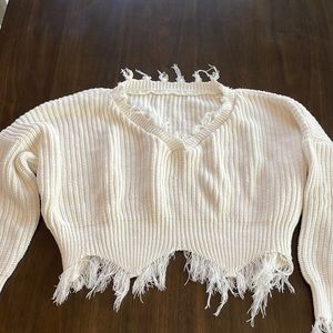 White crop sweater from shein. Size S/M